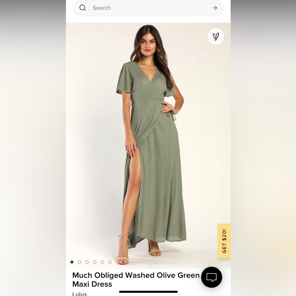 Lulu’s Much Obliged Olive Maxi Dress
